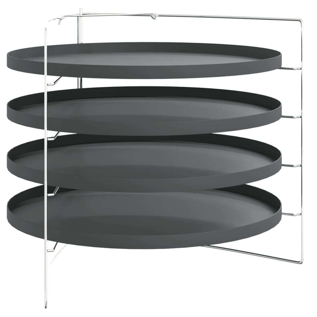 vidaXL Plechy na pizzu 4 ks se stojanem Ø 28 cm ocel
