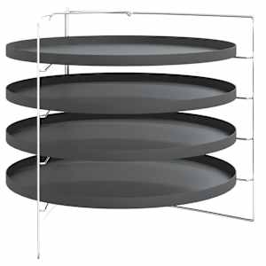 Plechy na pizzu 4 ks se stojanem Ø 28 cm ocel - obrázek 2