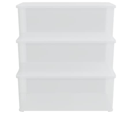 vidaXL uzglabāšanas kastes, 3 gab., plastmasa, 10 L, savietojamas