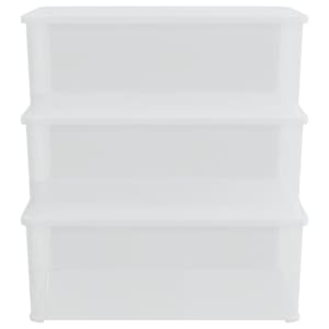 vidaXL uzglabāšanas kastes, 3 gab., plastmasa, 10 L, savietojamas