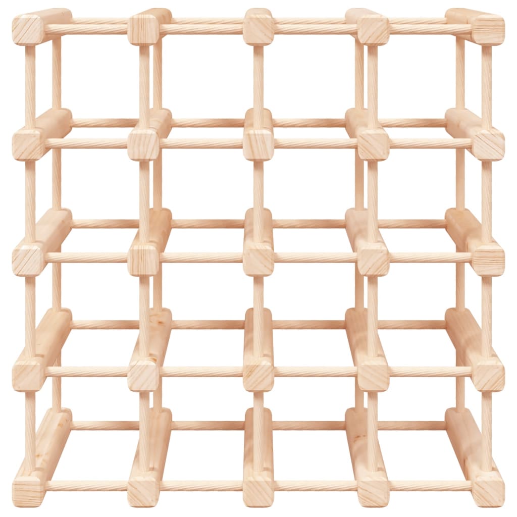 vidaXL Viinipulloteline 20 pullolle 46,5x23x46,5 cm täysi mänty