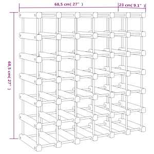 Stojan na víno na 42 lahví 68,5x23x68,5 cm masivní borové dřevo - obrázek 8