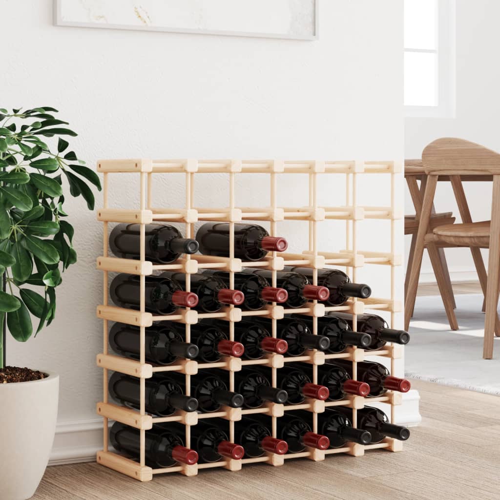 vidaXL Raft de vin pentru 42 sticle, 68,5x23x68,5 cm, lemn masiv pin