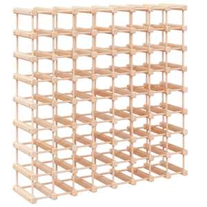 Stojan na víno na 72 lahví 90,5x23x90,5 cm masivní borové dřevo - obrázek 5