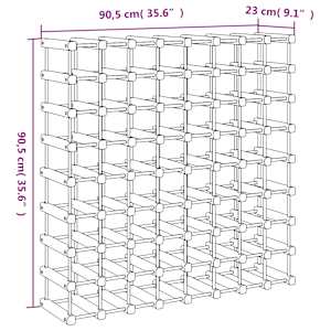 Stojan na víno na 72 lahví 90,5x23x90,5 cm masivní borové dřevo - obrázek 8
