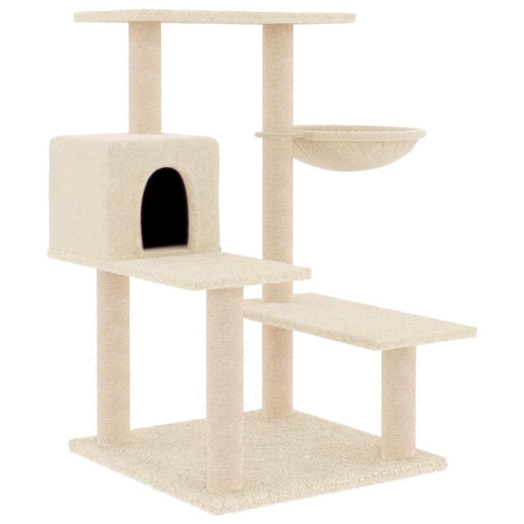 vidaXL Škrabadlo pro kočky se sisalovými sloupky krémové 82,5 cm