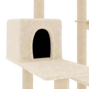 Škrabadlo pro kočky se sisalovými sloupky krémové 82,5 cm - obrázek 6