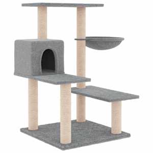 Škrabadlo pro kočky se sisalovými sloupky světle šedé 82,5 cm - obrázek 2