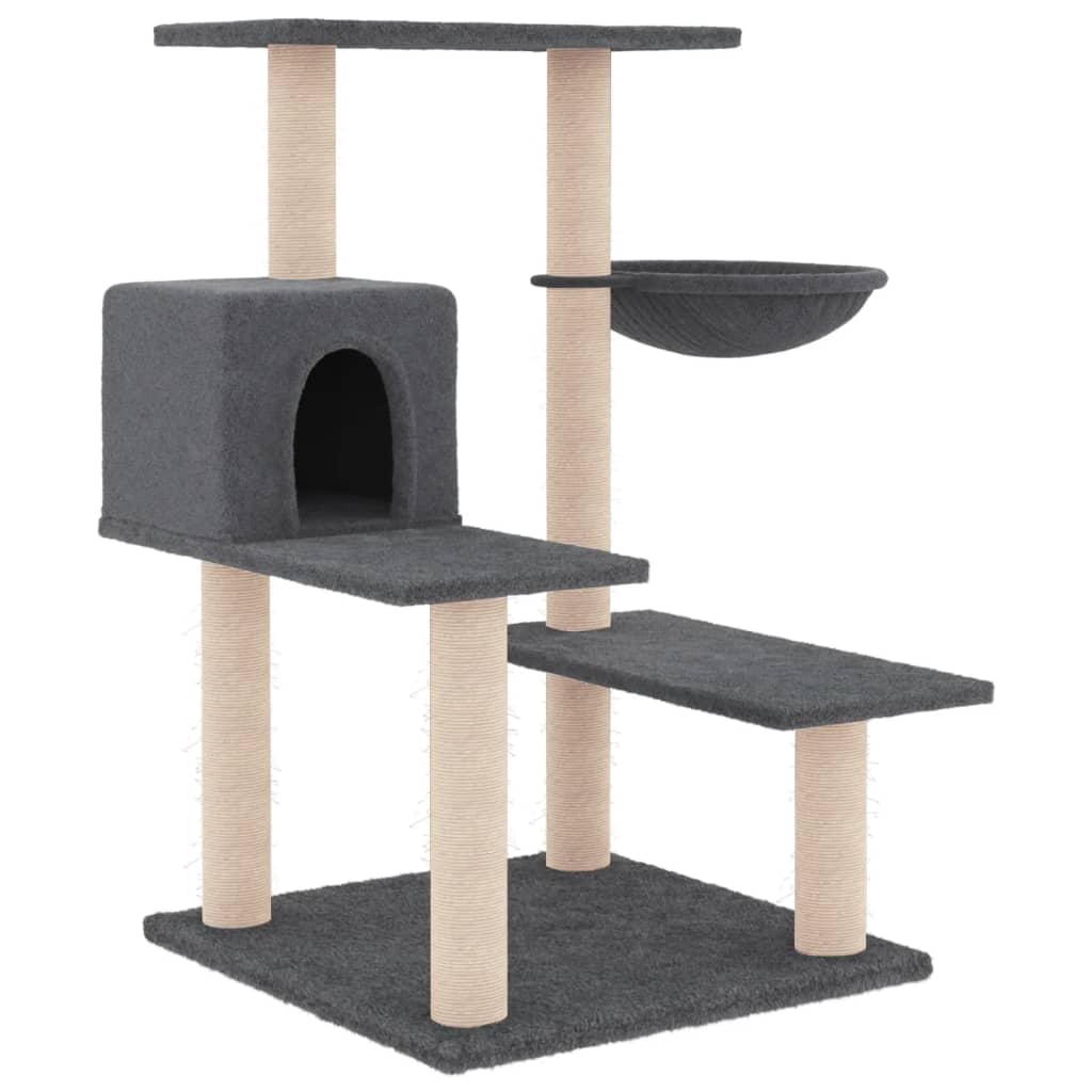 vidaXL Škrabadlo pro kočky se sisalovými sloupky tmavě šedé 82,5 cm