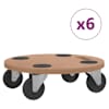 vidaXL ratastega alused 6 tk, &uuml;mmargune, tehispuit