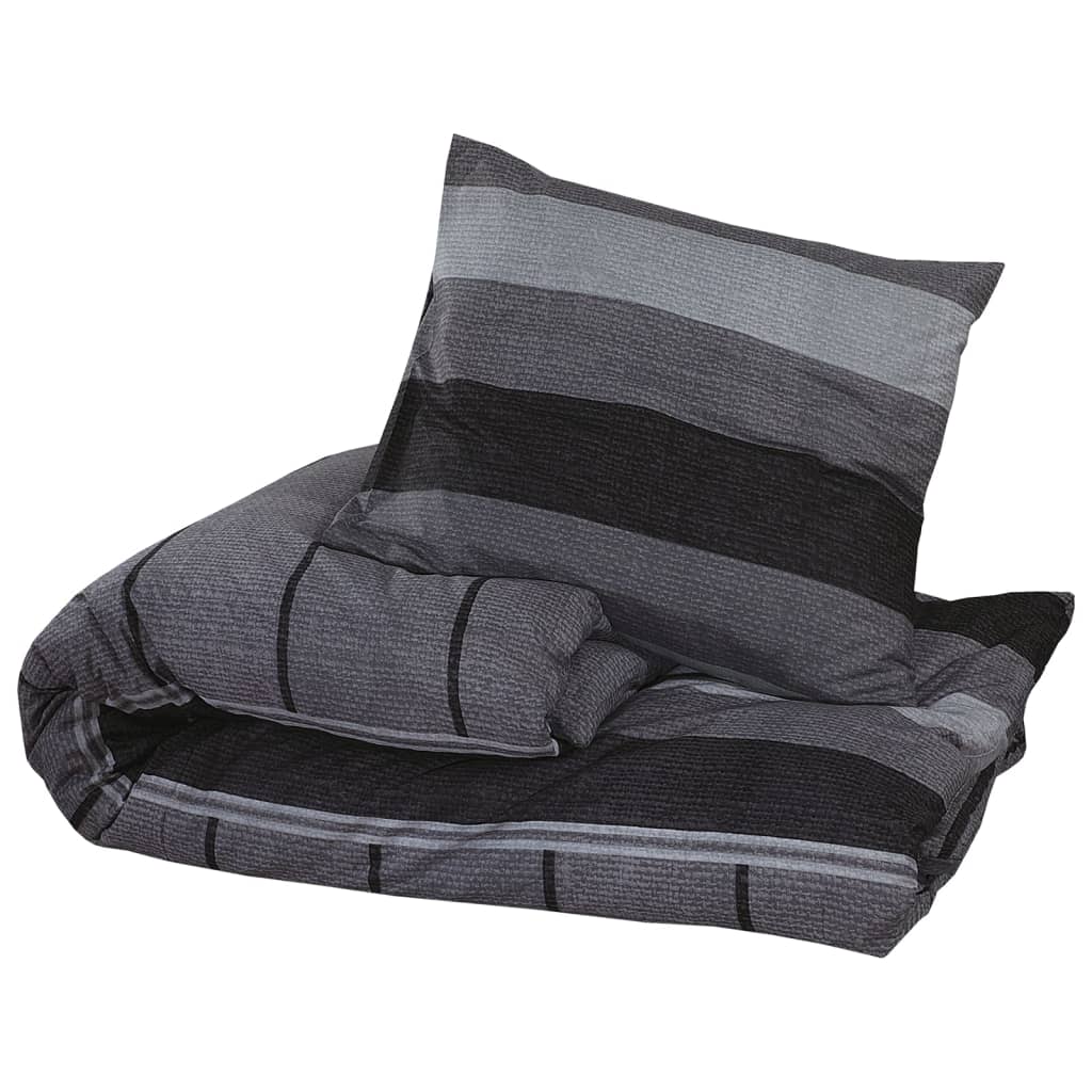 vidaXL Dekbedovertrekset 200x200 cm katoen donkergrijs afbeelding