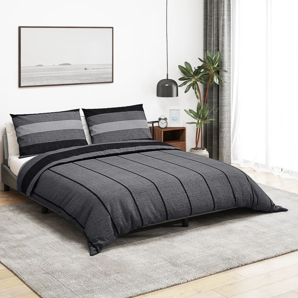 vidaXL sengetøj 260x240 cm bomuld mørkegrå
