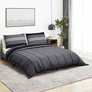 Posteljnina temno sivo 225x220 cm bombaž