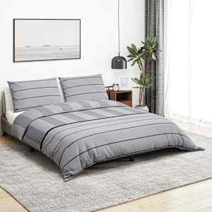 Posteljnina siva 140x200 cm bombaž