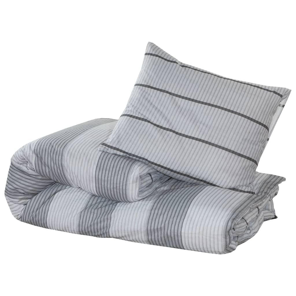 vidaXL Dekbedovertrekset 220x240 cm katoen grijs afbeelding