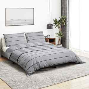 Posteljnina siva 135x200 cm bombaž