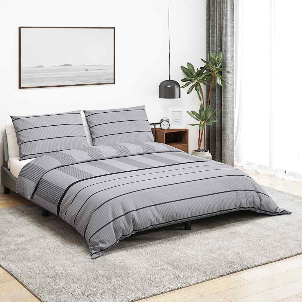 vidaXL Set cu husă de pilotă, gri, 200x200 cm, bumbac