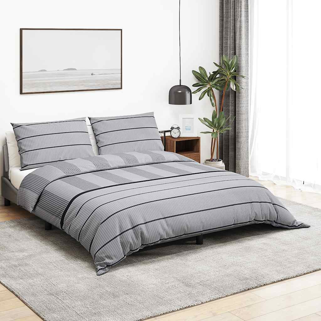 vidaXL Set cu husă de pilotă, gri, 260x220 cm, bumbac