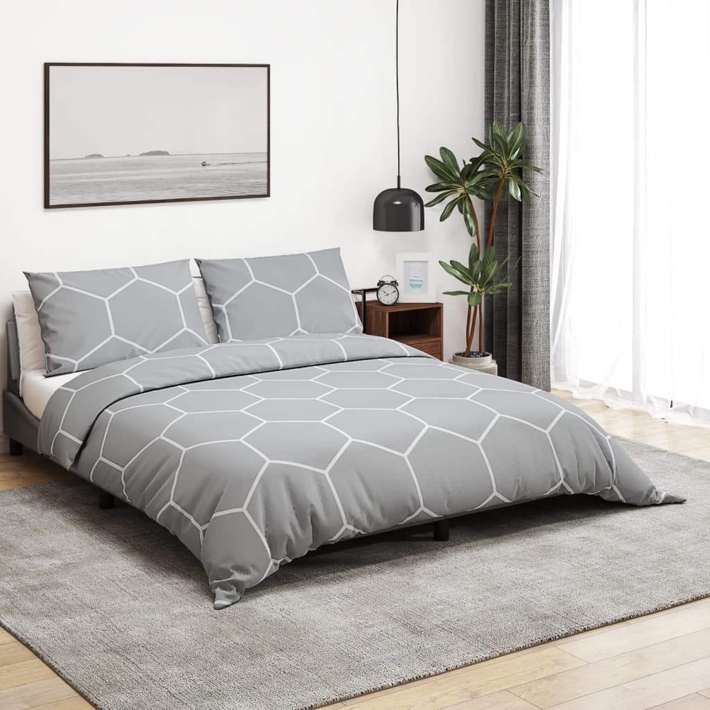 vidaXL Duvet Cover Set Grey 260×240 cm Cotton