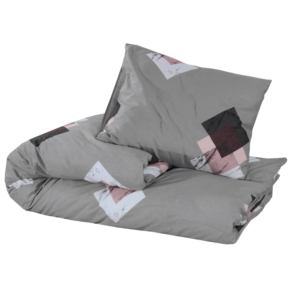 vidaXL Set cu husă de pilotă, gri, 220x240 cm, bumbac