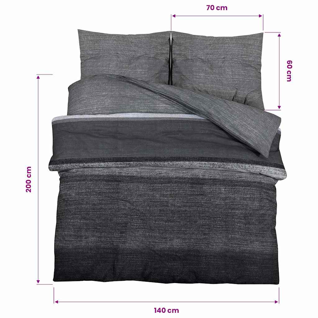 Posteljnina temno sivo 140x200 cm bombaž - slika 6