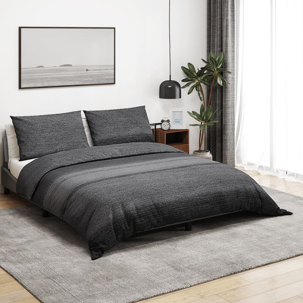 vidaXL sengetøj 260x240 cm bomuld mørkegrå