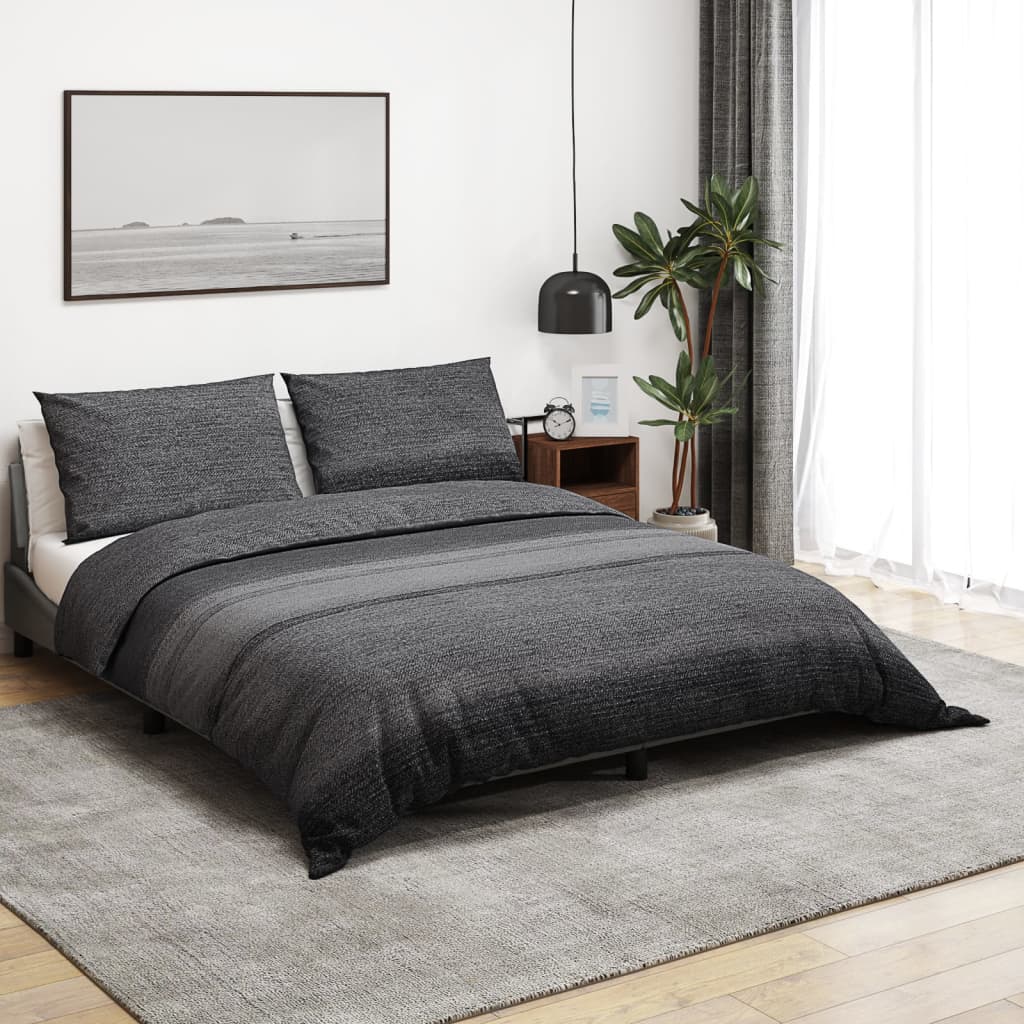 vidaXL Duvet Cover Set Dark Grey 225×220 cm Cotton