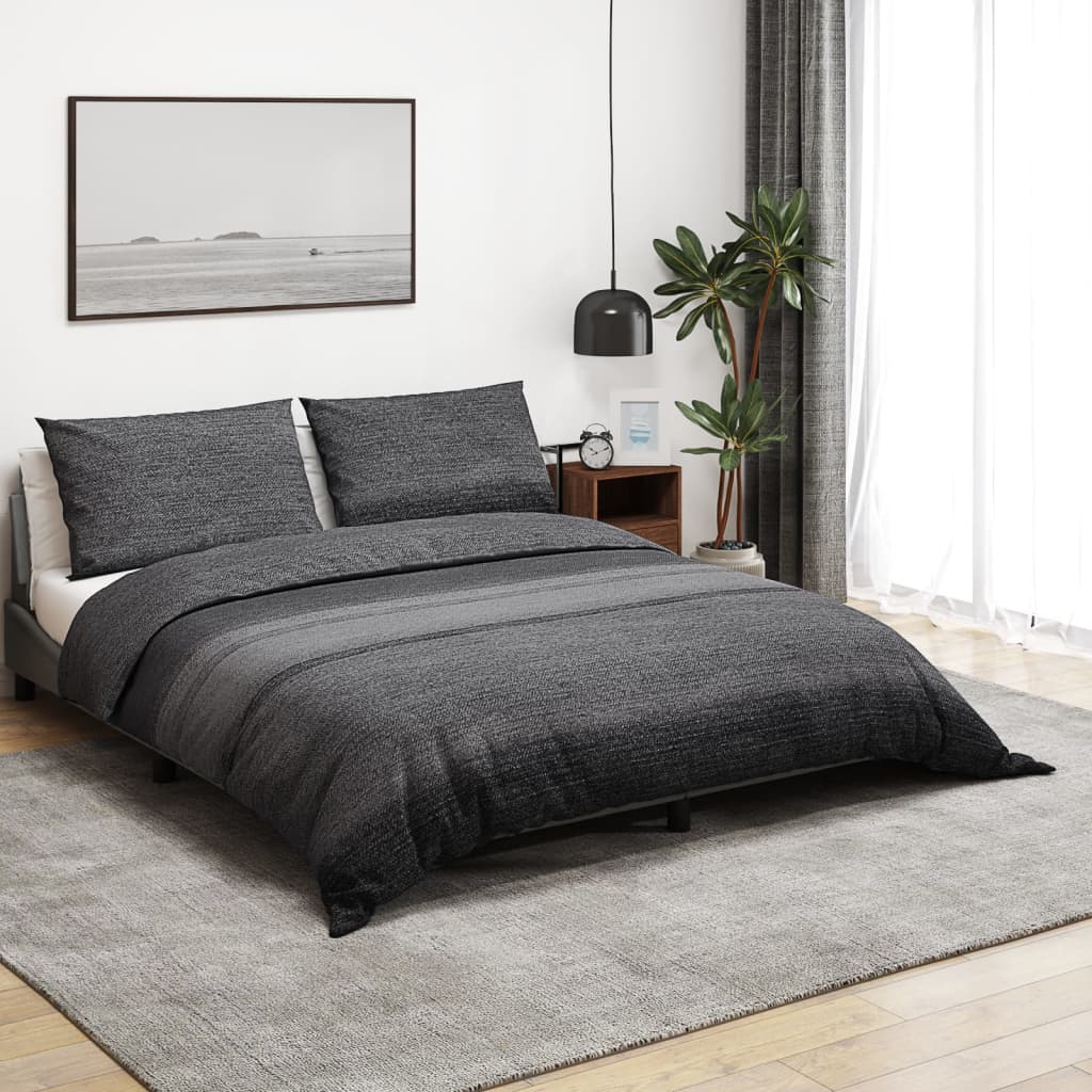 vidaXL sengetøj 225x200 cm bomuld mørkegrå