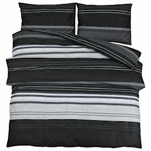 vidaXL tekikotikomplekt must ja valge 200 x 200 cm, puuvill