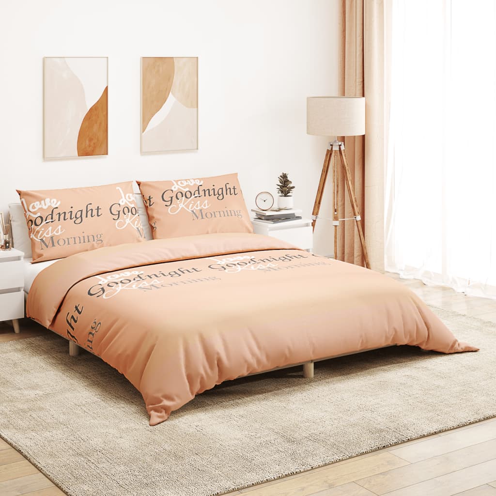 vidaXL sengetøj 140x200 cm bomuld lyserød