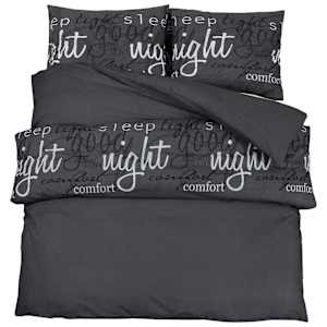 Sada ložního prádla černá 135 x 200 cm bavlna - obrázek 2