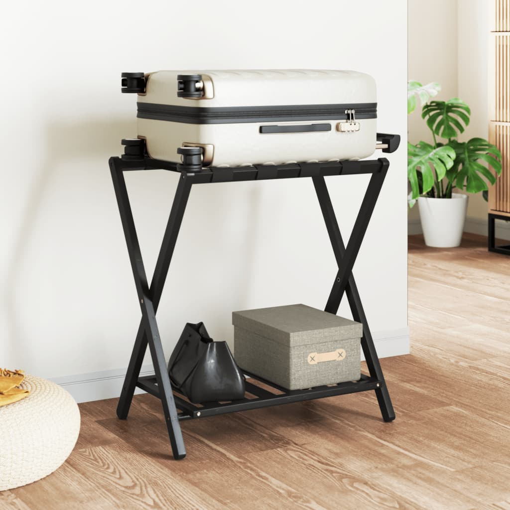 vidaXL Suport pentru bagaje, negru, 68x38x58 cm, bambus