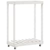 vidaXL k&uuml;ttepuude alus ratastega, valge, 76,5 x 40 x 108 cm, m&auml;nnipuit