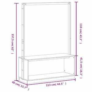 Stojan na oblečení s prostorem pro obuv bílý 113x40x157,5 cm - obrázek 9