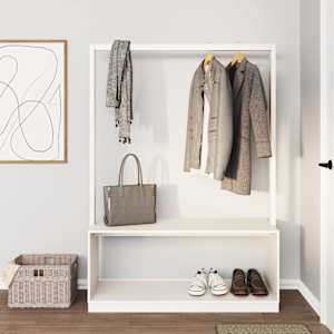 Stojan na oblečení s prostorem pro obuv bílý 113x40x157,5 cm - obrázek 1