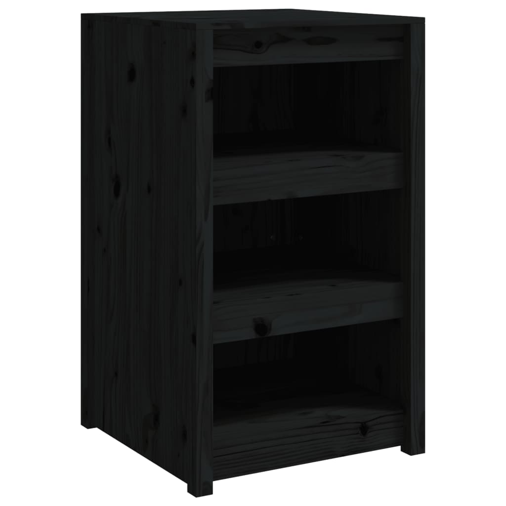 vidaXL Outdoor Kitchen Cabinet MEPPEL Black 55x55x92 cm Solid Wood Pine