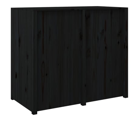 vidaXL Outdoor Kitchen Cabinet Black 106x55x92 cm Solid Wood Pine ...