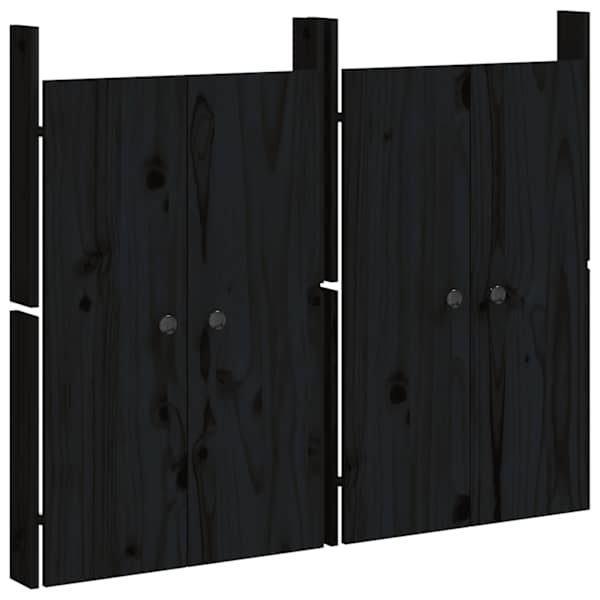 vidaXL v&auml;lik&ouml;&ouml;gi kapiuksed MEPPEL 2 tk, must, 50x9x82 cm, m&auml;nnipuit