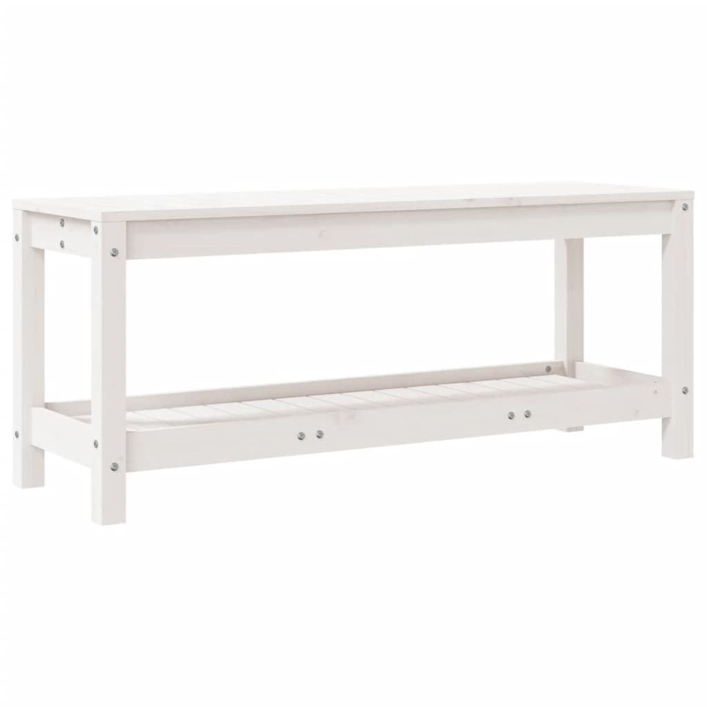 vidaXL Zahradní lavice bílá 108 x 35 x 45 cm masivní borové dřevo