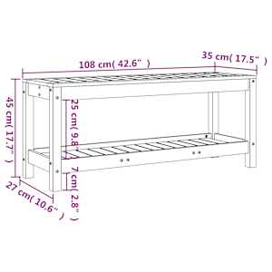 Zahradní lavice 108 x 35 x 45 cm impregnované borové dřevo - obrázek 9