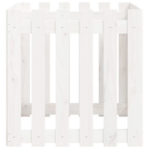 Zahradní truhlík plotový design bílý 60x60x60 cm masiv borovice - obrázek 6