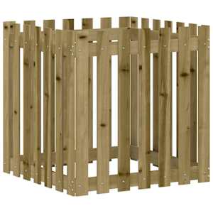 Zahradní truhlík plotový design 70x70x70 cm impregnované dřevo - obrázek 2