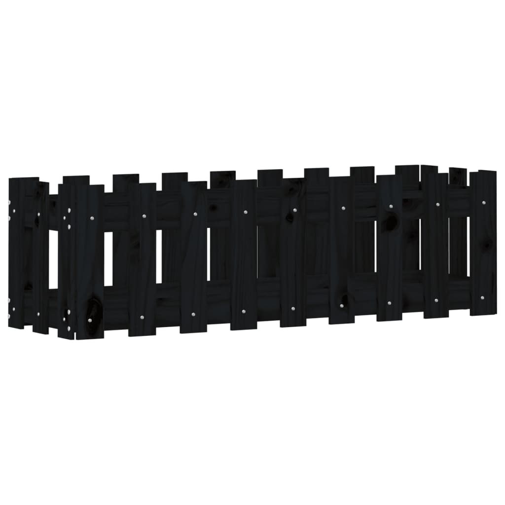 vidaXL Vyvýšený záhon plotový design černý 100x30x30 cm masiv borovice