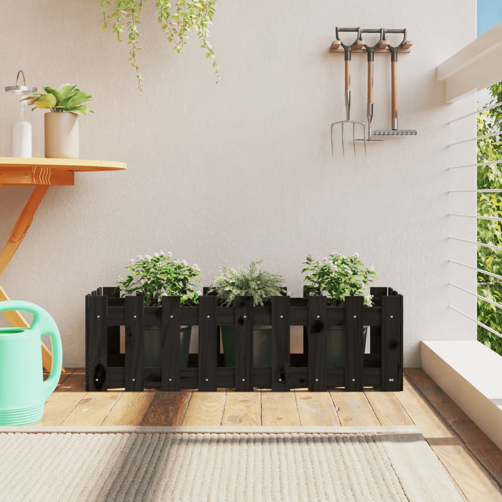 vidaXL Pat înălțat grădină design gard 100x30x30 cm lemn de pin tratat