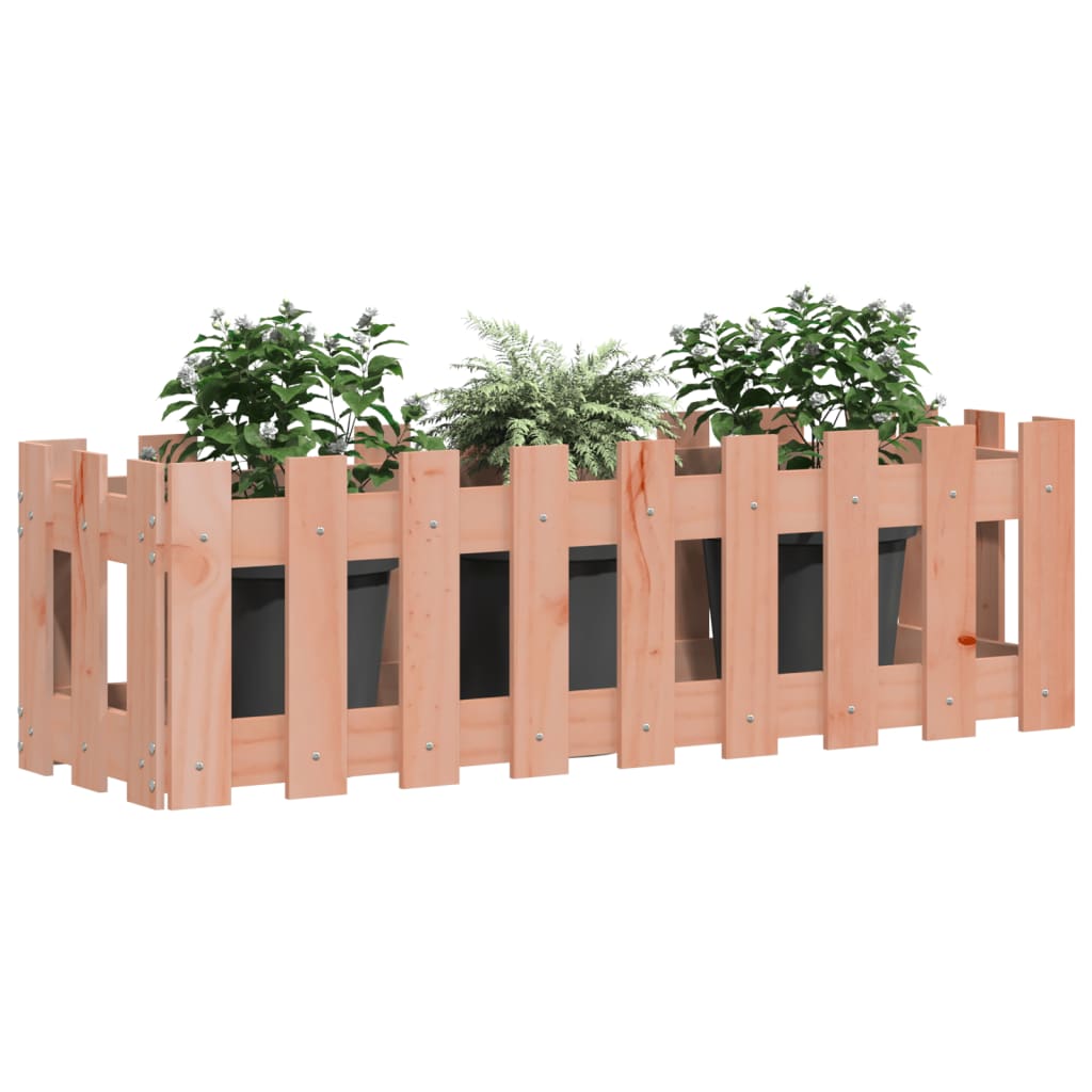 vidaXL Plantenbak verhoogd hekontwerp 100x30x30 cm massief douglashout afbeelding