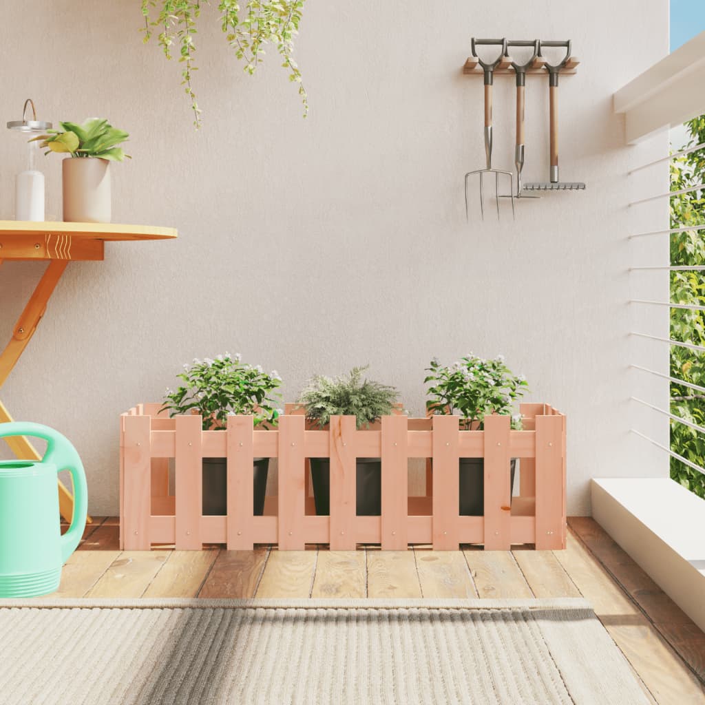 vidaXL Pat înălțat grădină cu design gard 100x30x30 cm lemn douglas
