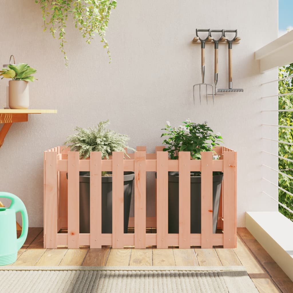 vidaXL Pat înălțat grădină cu design gard 100x50x50 cm lemn douglas