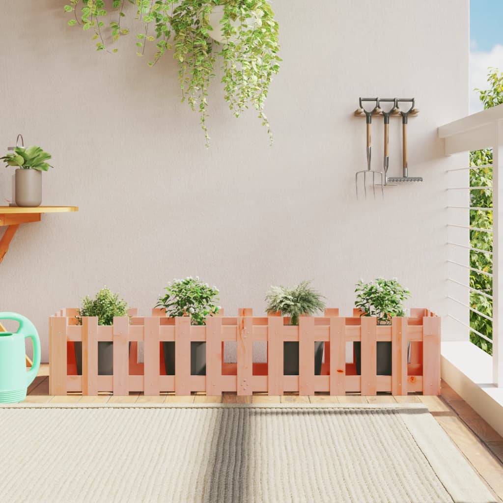 vidaXL Pat înălțat grădină cu design gard 150x30x30 cm lemn douglas