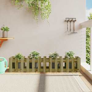 Vyvýšený záhon plotový design 150x30x30cm impregnovaná borovice - obrázek 1