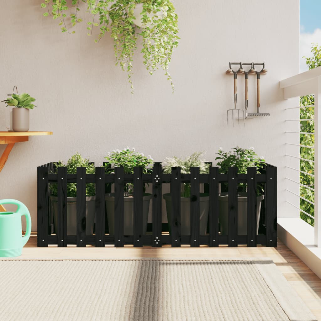 vidaXL Pat înălțat grădină design gard 150x50x50 cm lemn de pin tratat